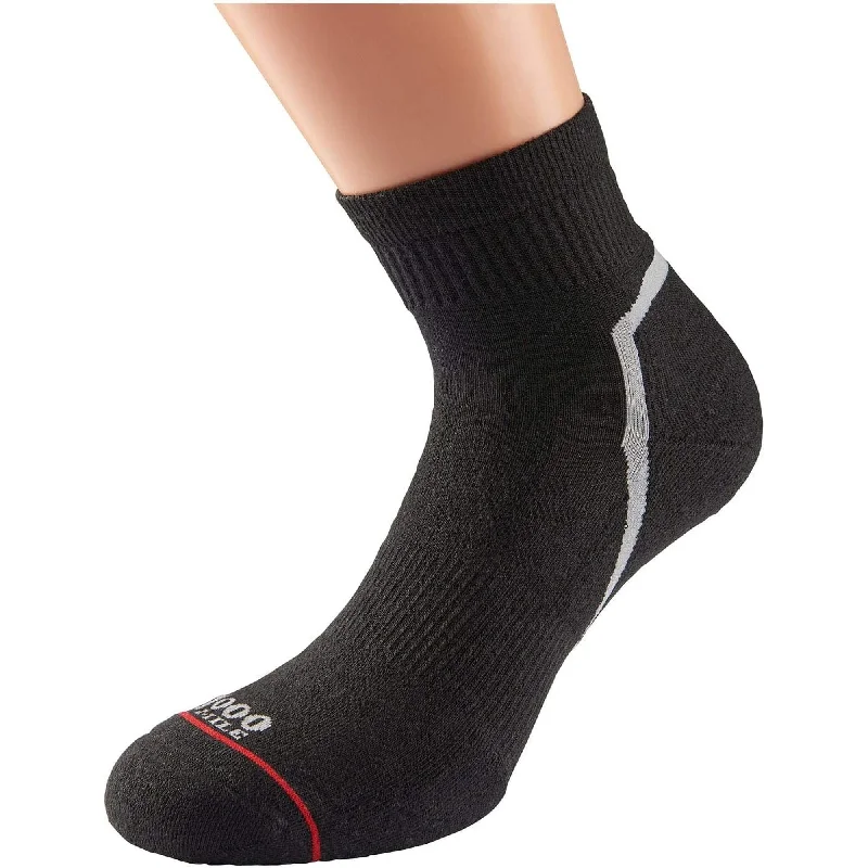 1000 Mile Active Quarter Running Socks - Black