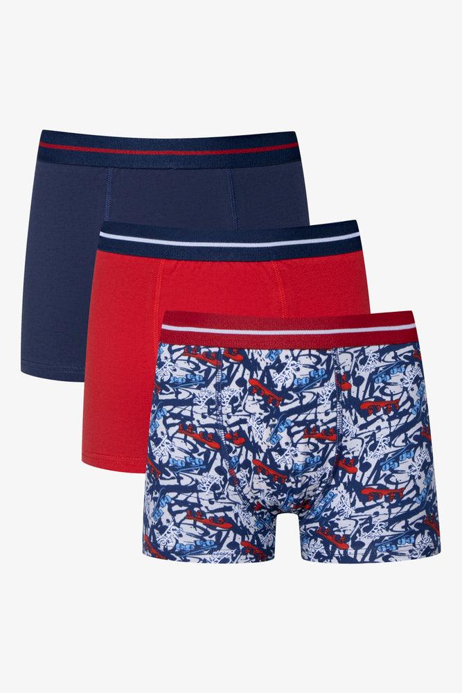 3 Pack Boxers Blue & Red