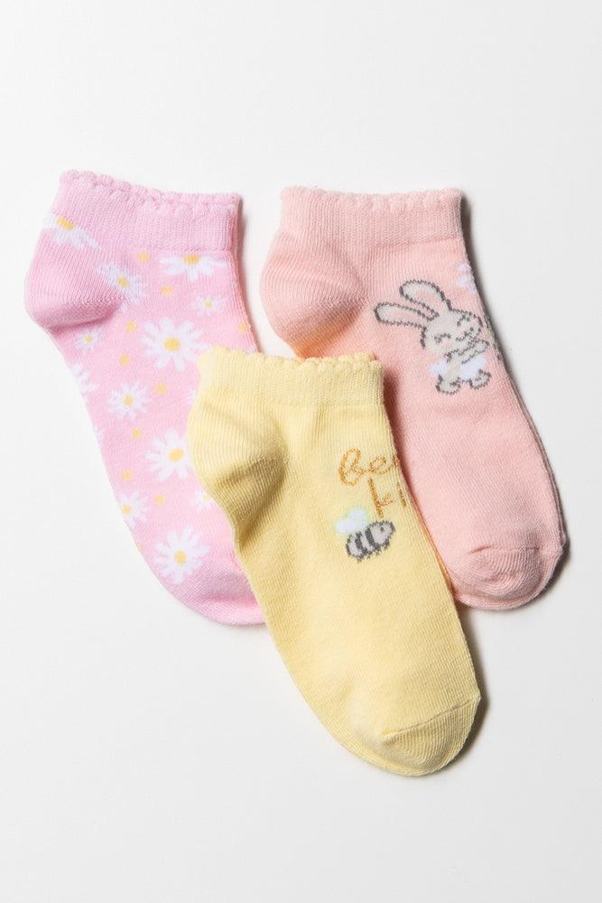 3 Pack Low Leg Bunny Daisy Multi