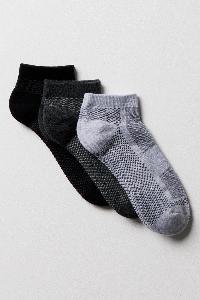 3 Pack Sport Socks Black & Grey