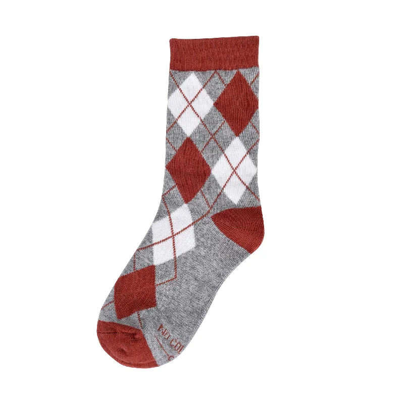 Burnt Orange Argyle Kids Socks