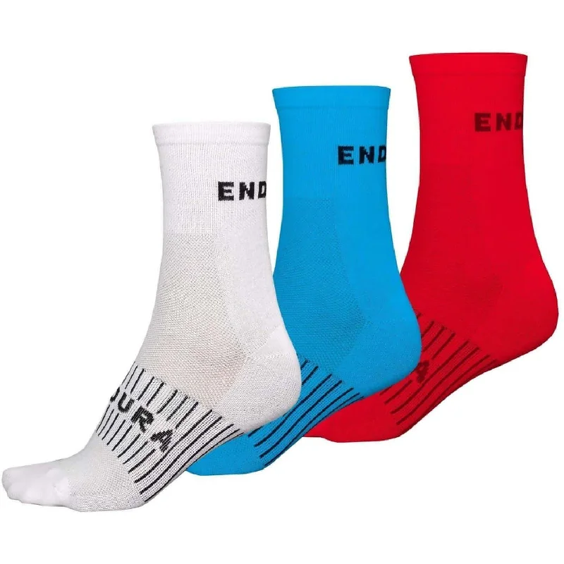 Endura CoolMax Race (3 Pack) Cycling Socks - Multi