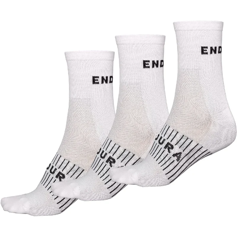 Endura Coolmax Race (3 Pack) Cycling Socks - White