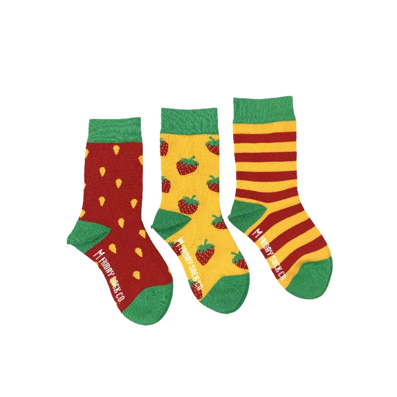 Kid's Inside Out Strawberry & Stripe Socks