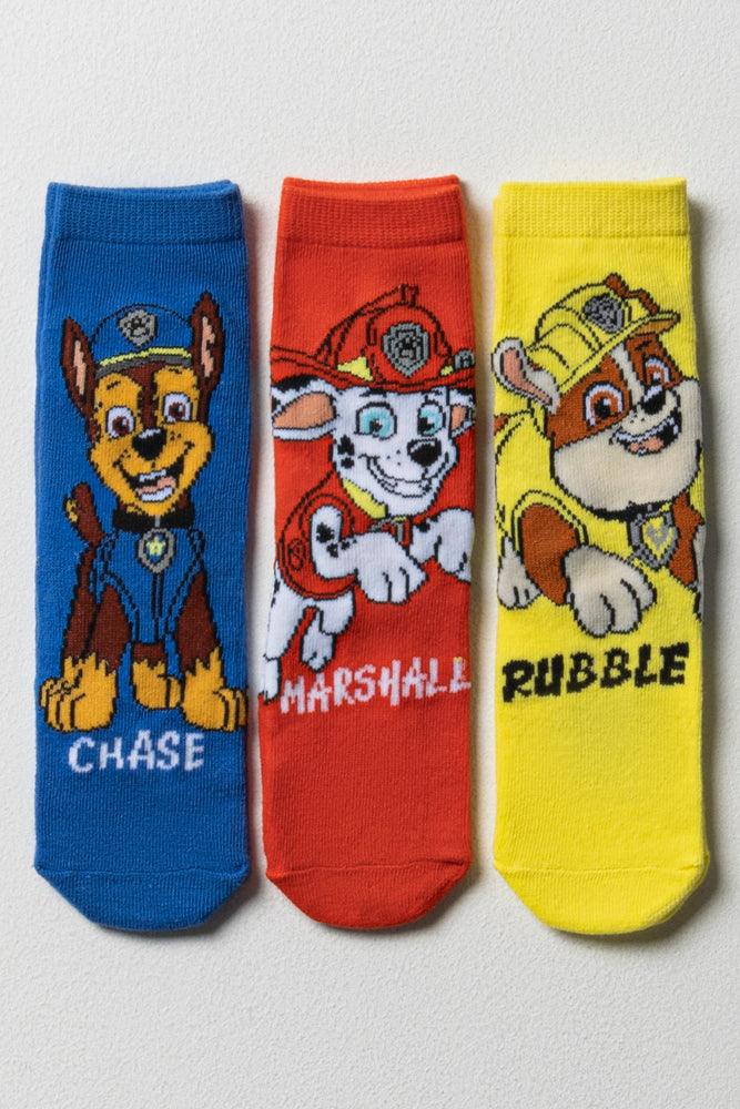 Paw Patrol 3 Pack Socks Blue, Red & Yellow