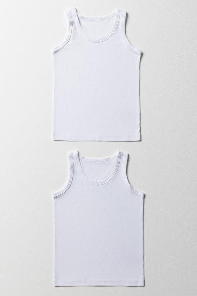 Pb 2 Pack Sleeveless Vests  White