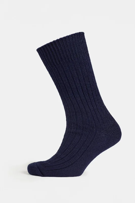 Premium Cotton Sock Rib - Navy Blue