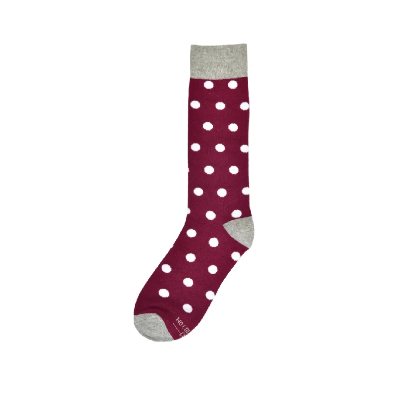 Sangria with White Polka Dot Socks