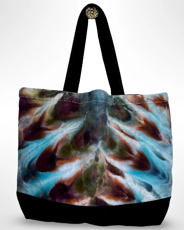 Tie Dye Canvas Tote Bag - Peacock