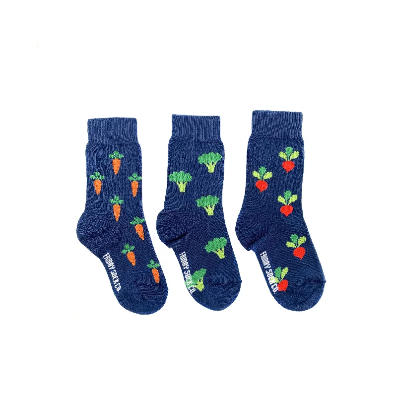 Kid's Broccoli, Radish, & Carrot Veggie Socks