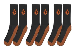 Volcom Workwear Sock 3-Pack, Black