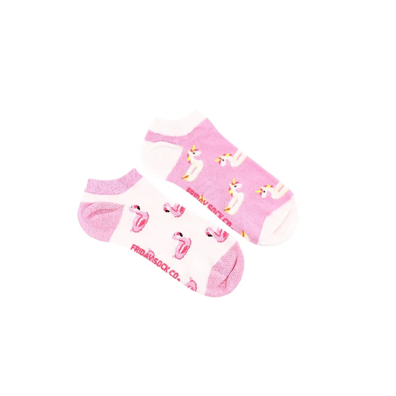 Women's Unicorn & Flamingo Pool Floaty Ankle Socks