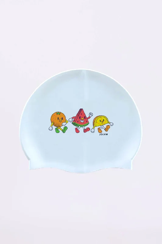 Long Hair Silicone Swim Cap - Fruit Salad