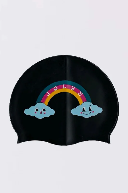 Long Hair Silicone Swim Cap - Rainbows