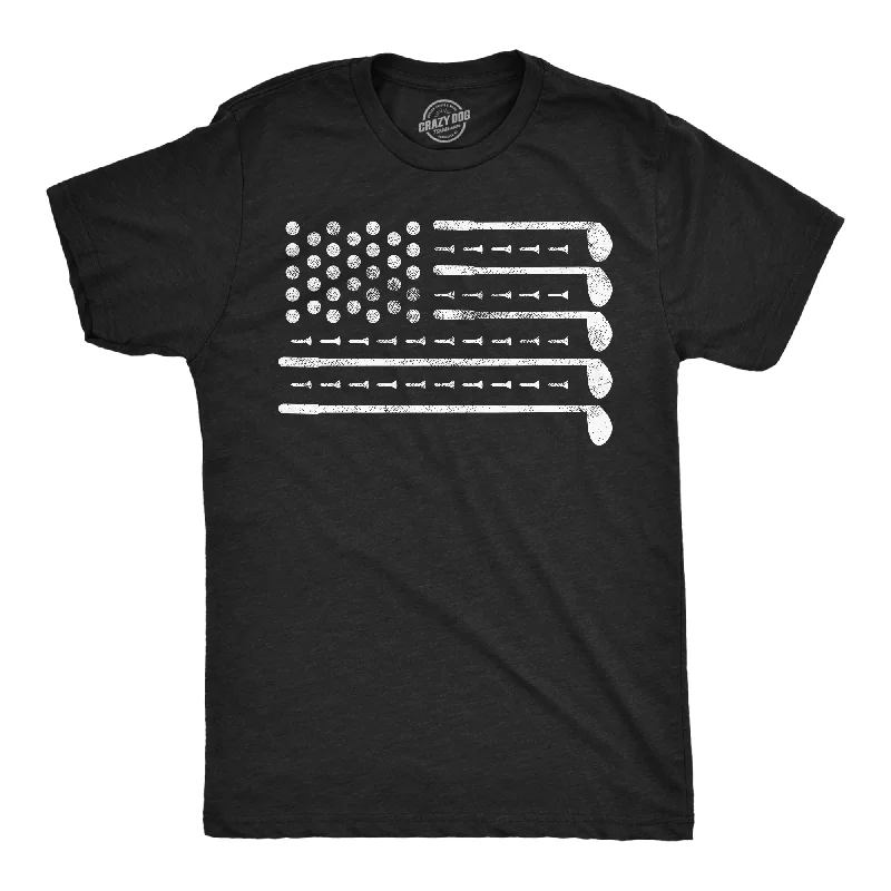 Golf American Flag Men's T Shirt