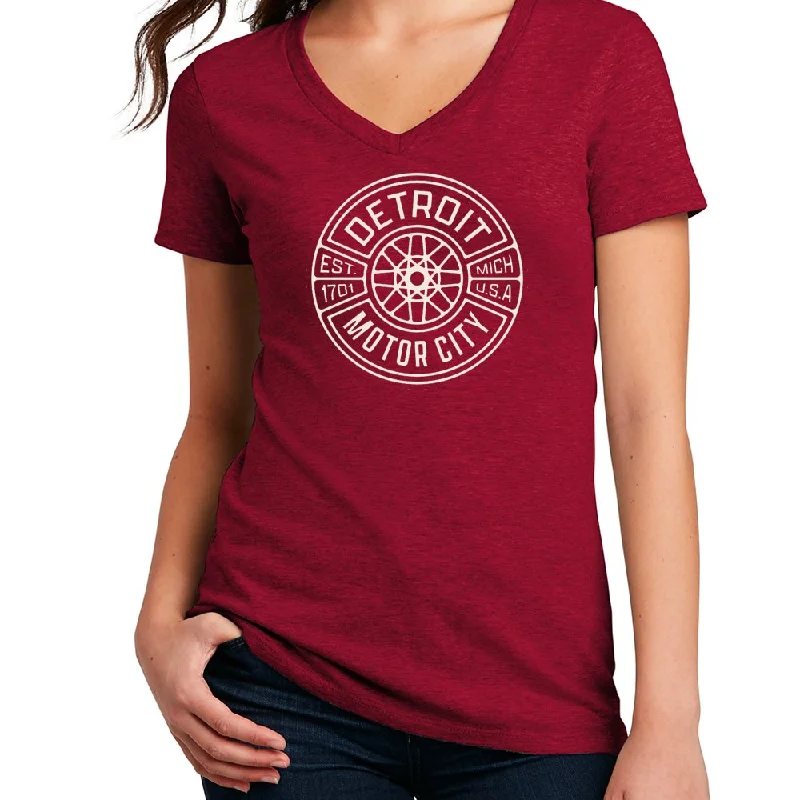 Ladies Detroit Spokes 2 - Deep Heather Red