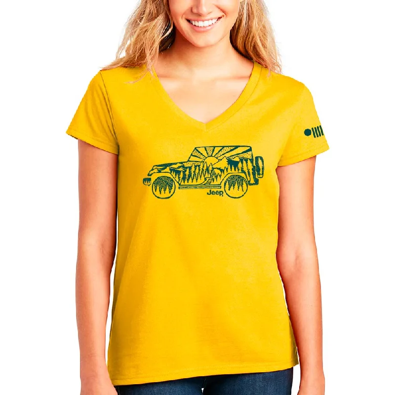 Ladies Jeep® V-neck Atomic Side - Maize