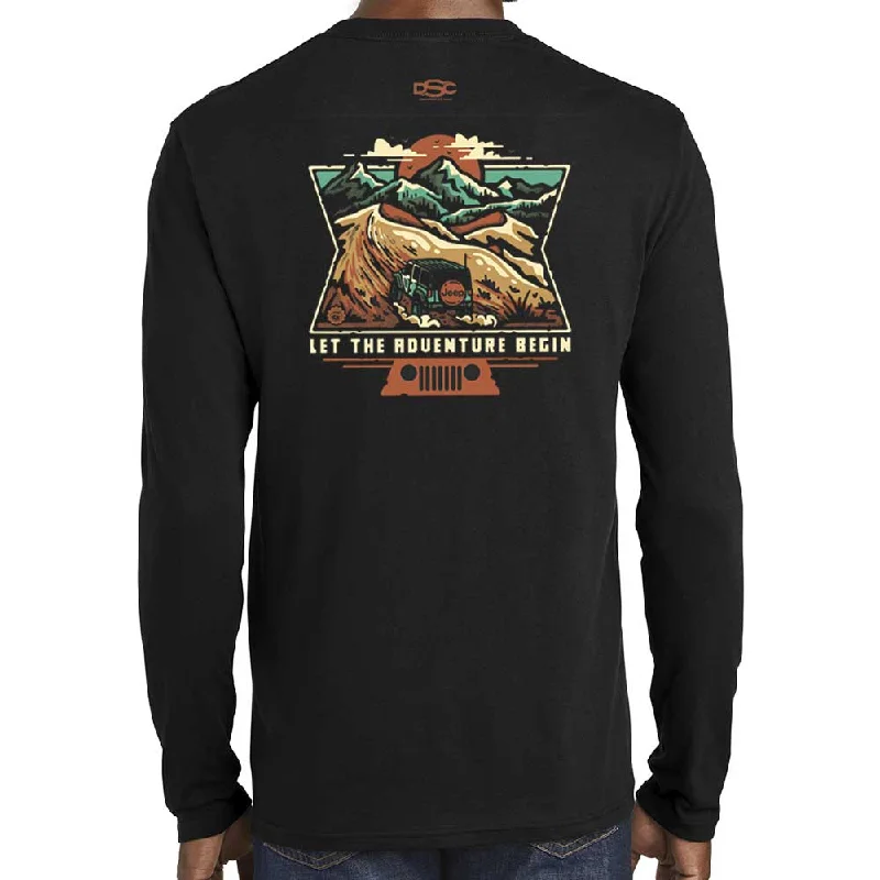 Mens Long Sleeve Jeep® Dunes T-Shirt - Black