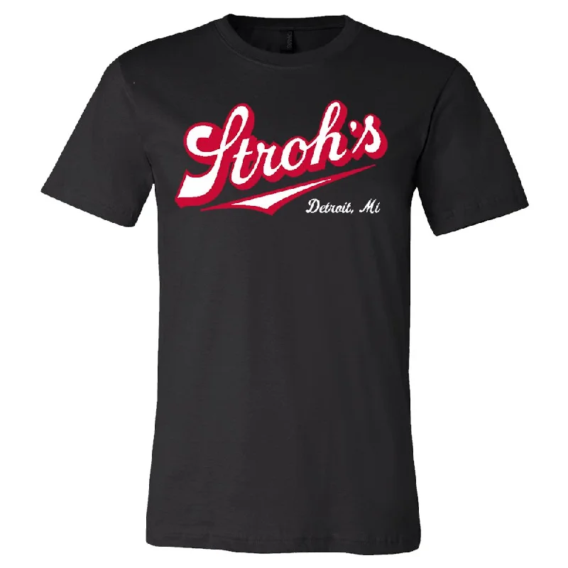 Mens Stroh's Script T-shirt (Black)