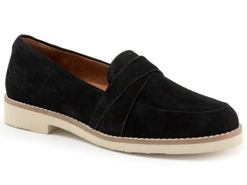 Softwalk Walsh - Womens Loafers Black Suede (003)