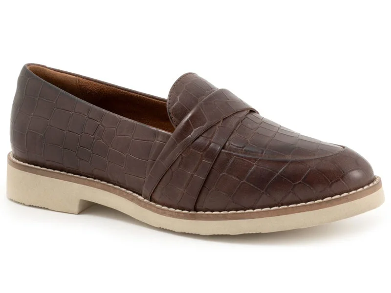 Softwalk Walsh - Womens Loafers Dark Brown Croco (205)