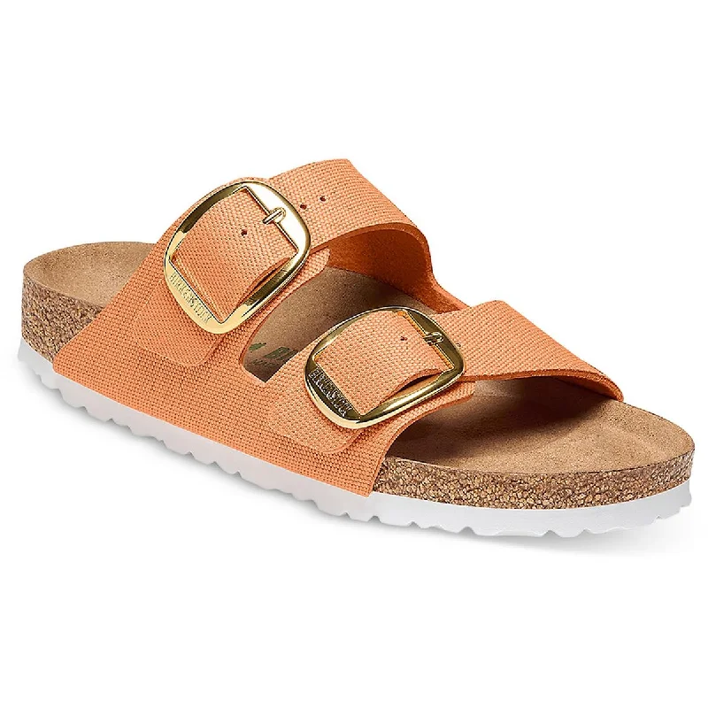 Arizona Big Buckle Rivet Logo Mens Faux Leather Footbed Slide Sandals