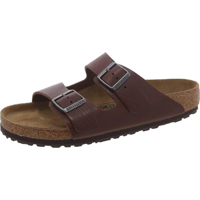 Arizona Mens Leather Slip On Footbed Sandals