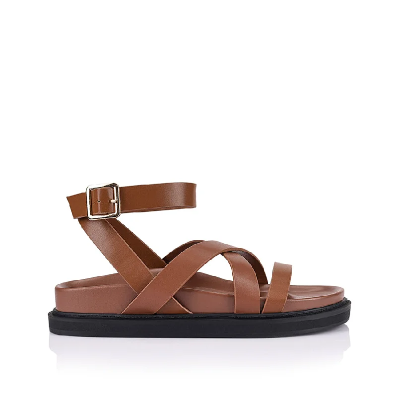 Brianna Footbed Sandals - Cognac