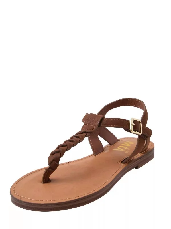 Girl's Annae Sandals In Cognac