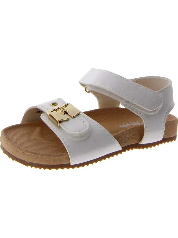 Girls Faux Leather Slip On Slingback Sandals