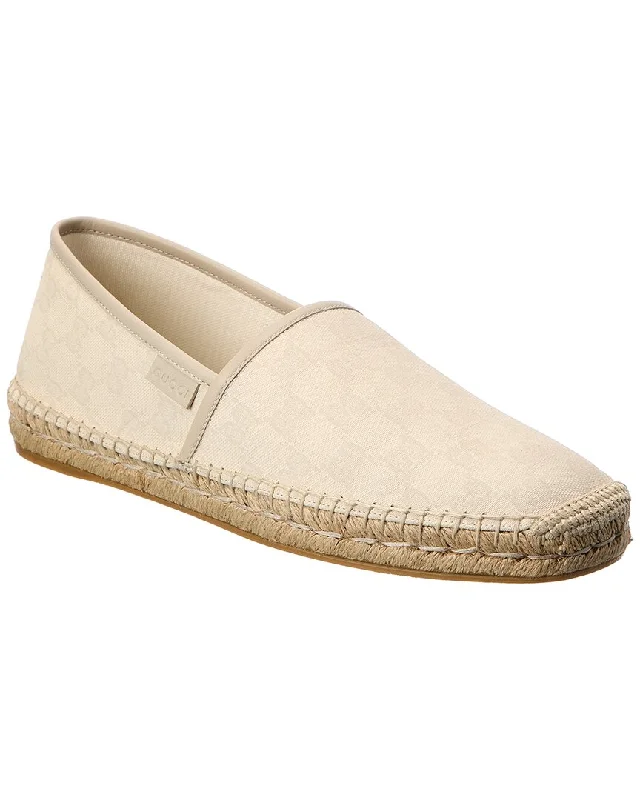 Gucci GG Canvas & Leather Espadrille