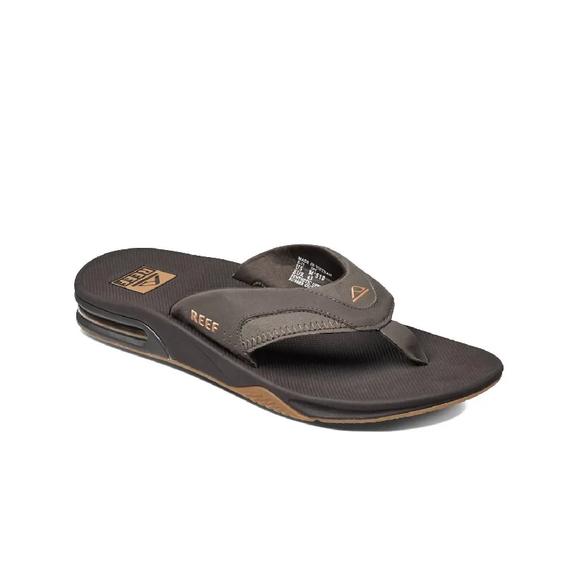 Men's Fanning Flip Flops In Brown/gum