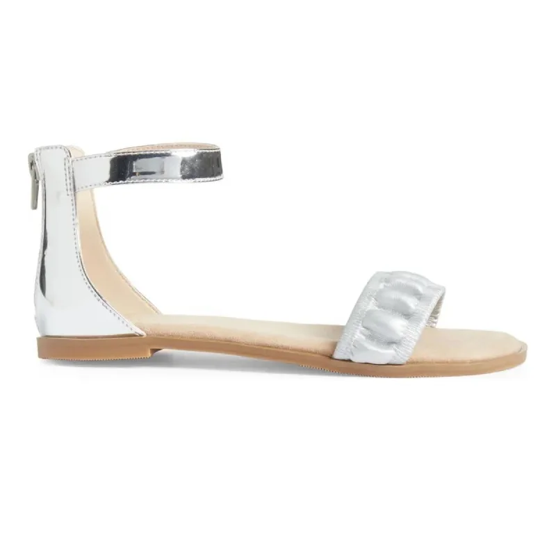 Miss Cambelle Ruffle Sandal in Silver - Kids