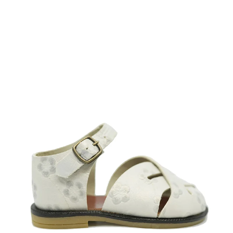 Pepe Cream Floral Criss Cross Baby Sandal