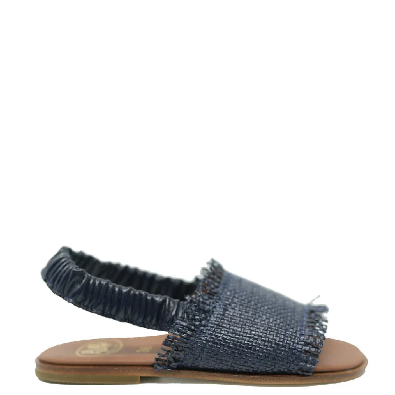 Pepe Navy Weave Elastic Sandal