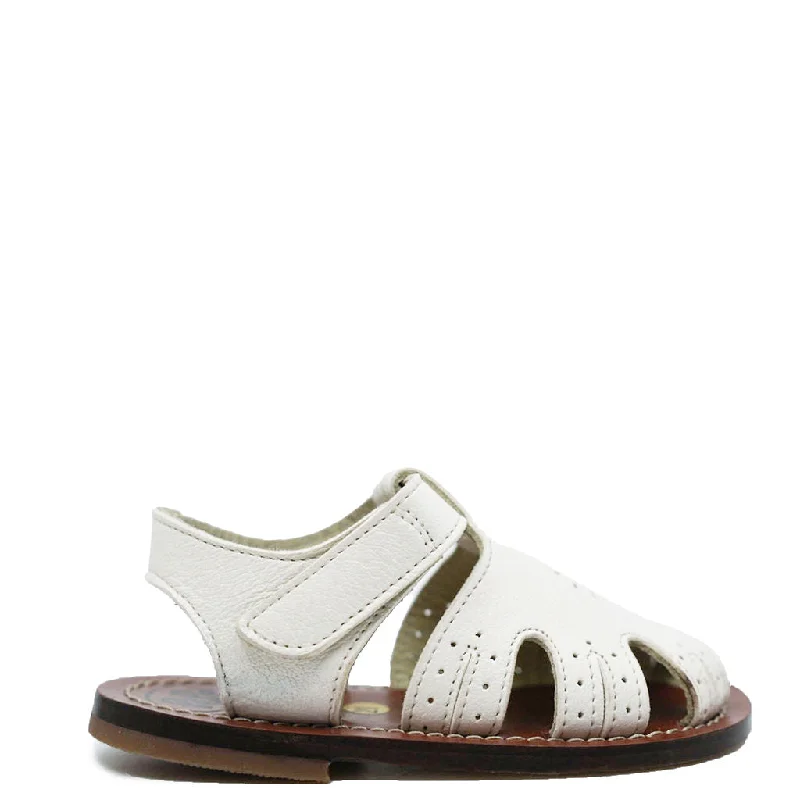 Pepe White Vintage Velcro Baby Sandal