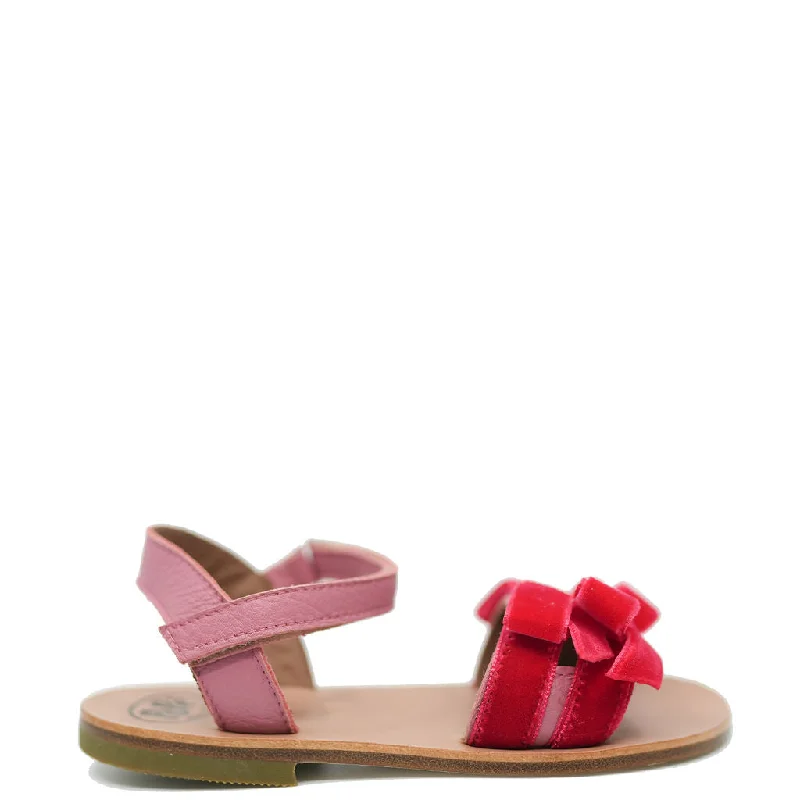 Pepe Red Velvet Bow Sandal