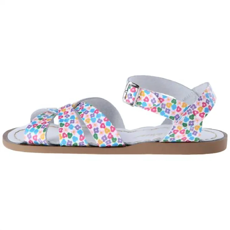 Toddler Girl's Floral Sandal In White