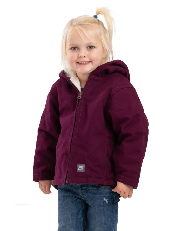 Toddler Girls' Sherpa-Lined Softstone Hooded Coat