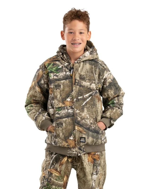 Camo Youth Softstone Duck Hooded Jacket