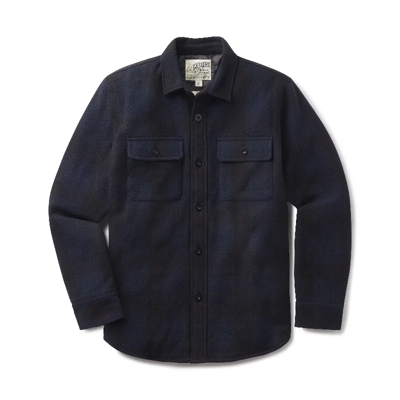 Brawny Twill Quilted Shirt Jacket - Navy