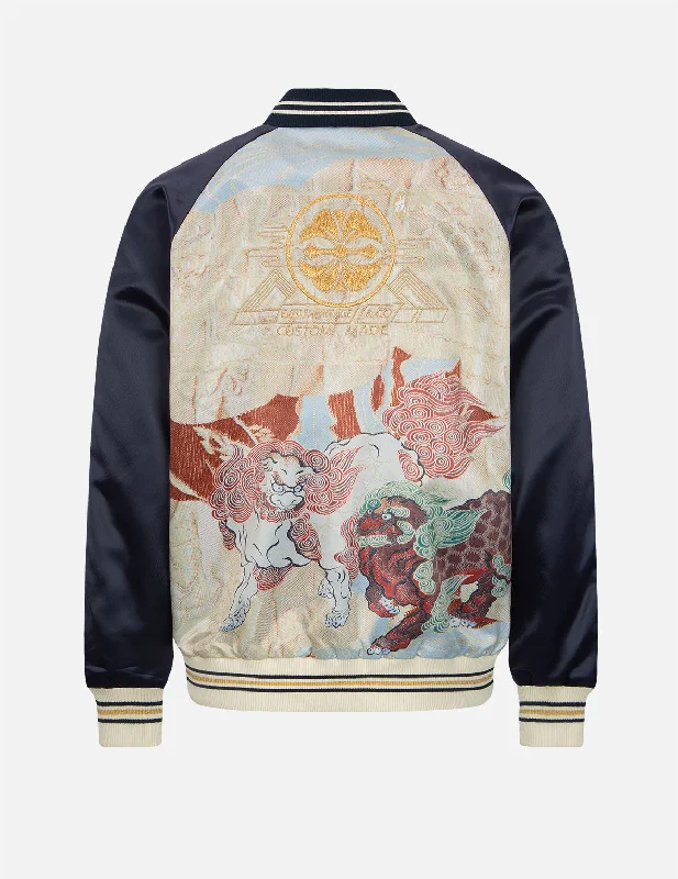 Komainu Brocade Pattern Print Souvenir Jacket