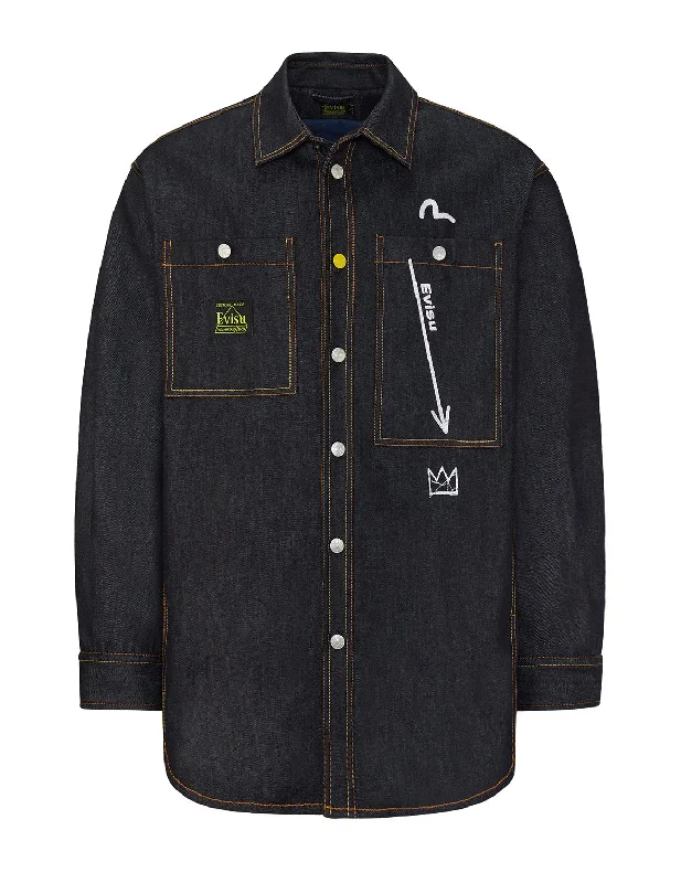 EVISU x Jean Michel Basquiat "Untitled" Denim Shirt Jacket