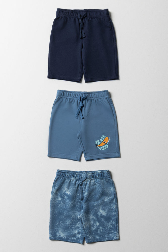 3 Pack Shorts Blue