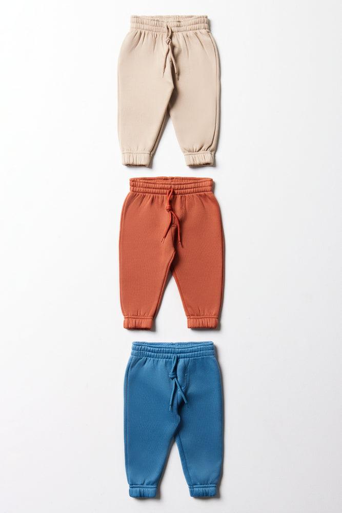 3 Pack Trackpants Brown, Natural & Blue