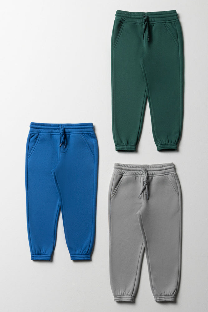 3 Pack Trackpants Grey, Green & Blue