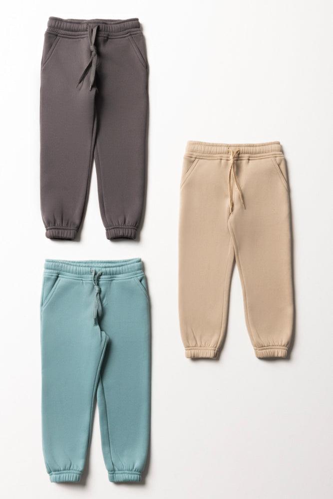 3 Pack Trackpants Grey, Natural & Blue