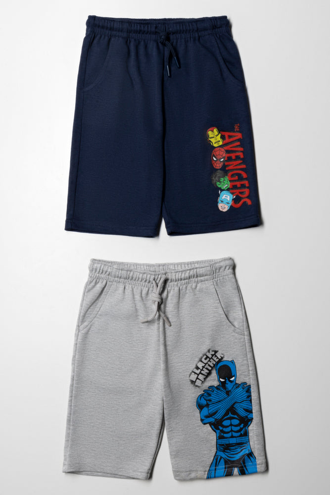 Avengers 2 Pack Shorts Navy & Grey