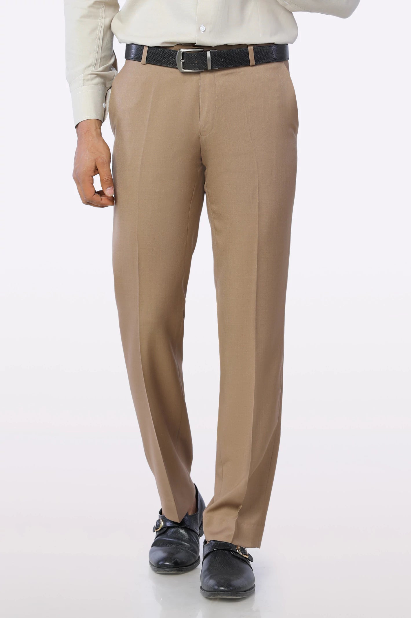 Khaki Wash & Wear Smart Fit Trouser