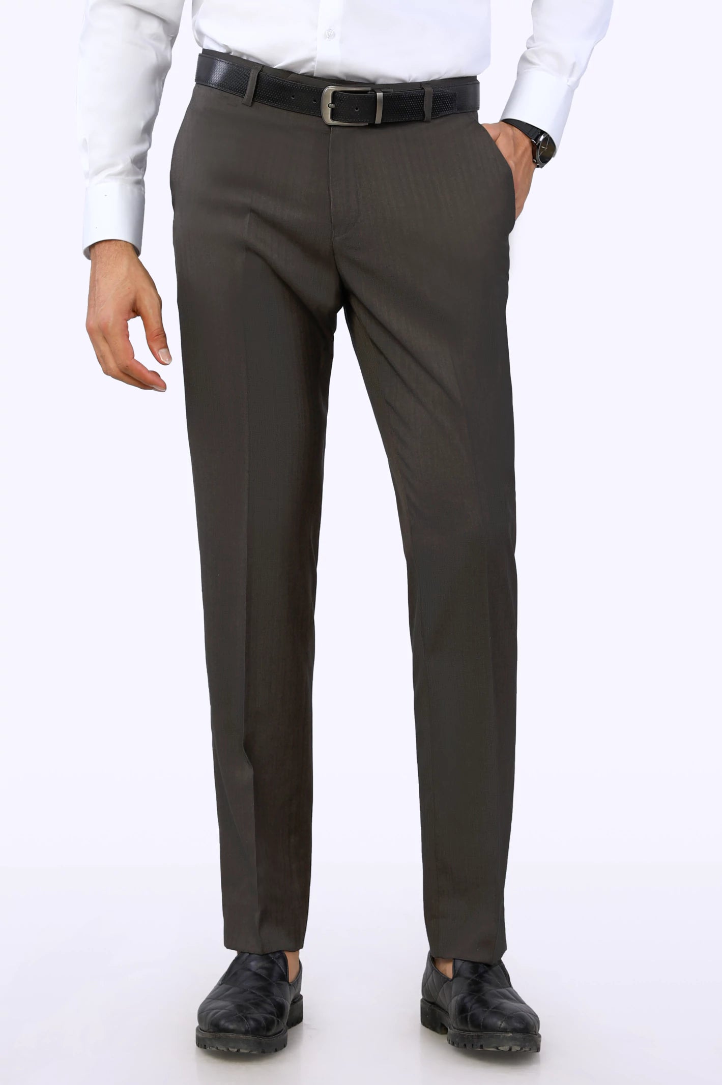 Brown Smart Fit Formal Trouser